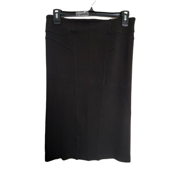 Helmut Lang Black Jersey Knit Exposed Zipper Back Career Pencil Skirt Sz Medium - Picture 1 of 9